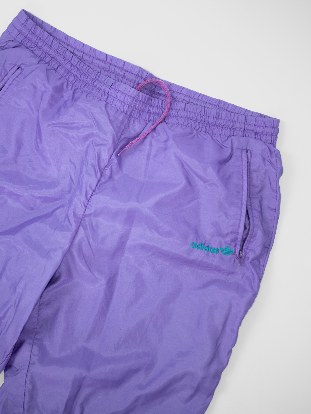 Iconic 90s Adidas Shell Track Pants – Lilac - L - Image 2