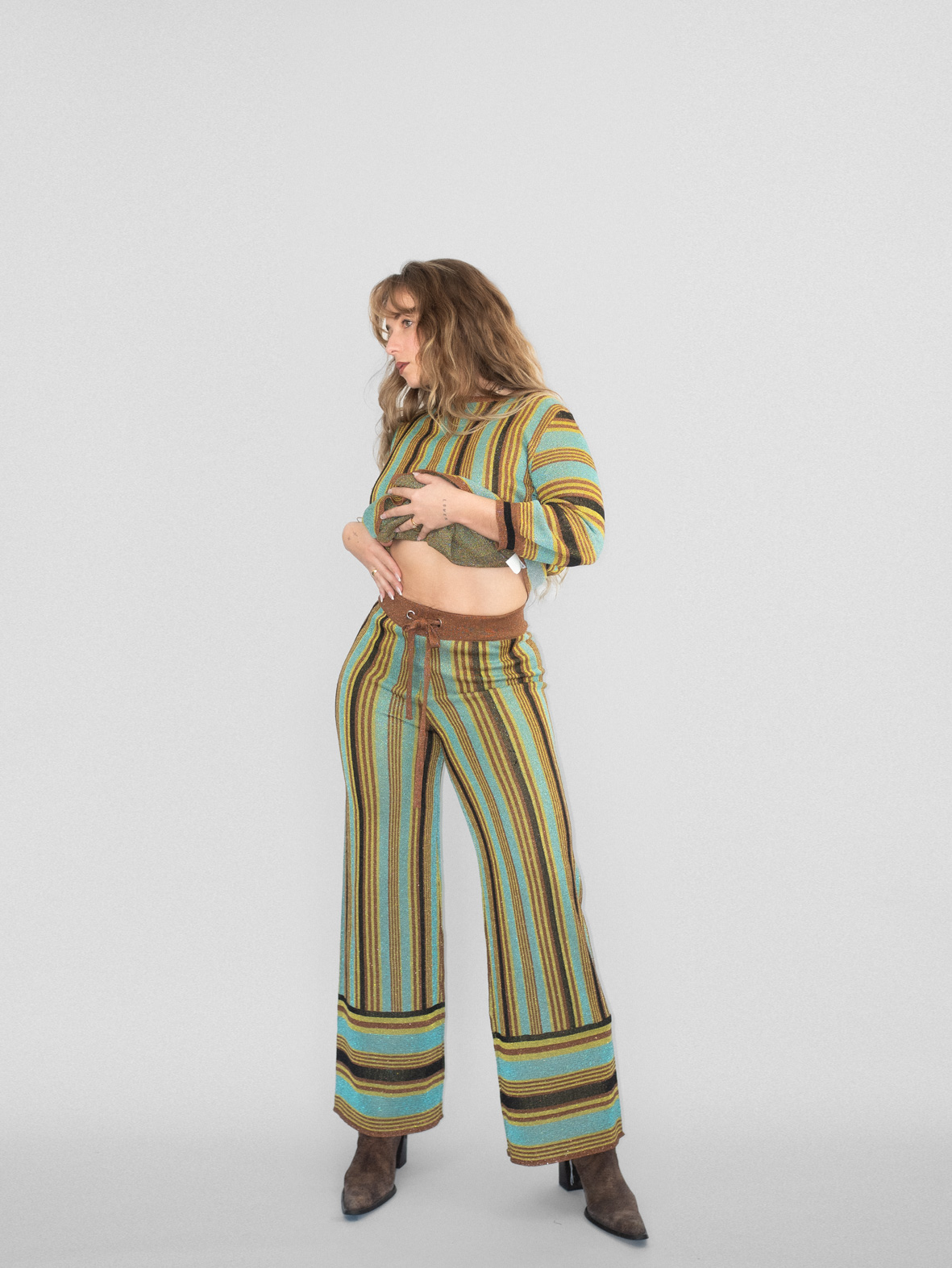 70s-Inspired Striped Two-Piece Set (Missoni Vibes) - M