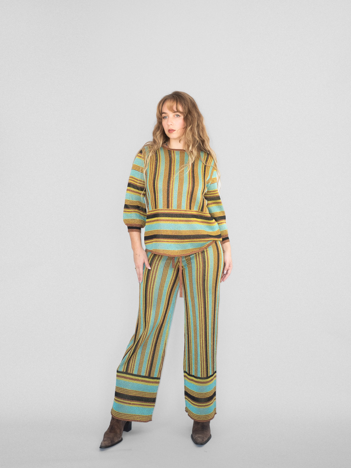 70s-Inspired Striped Two-Piece Set (Missoni Vibes) - M - Image 3