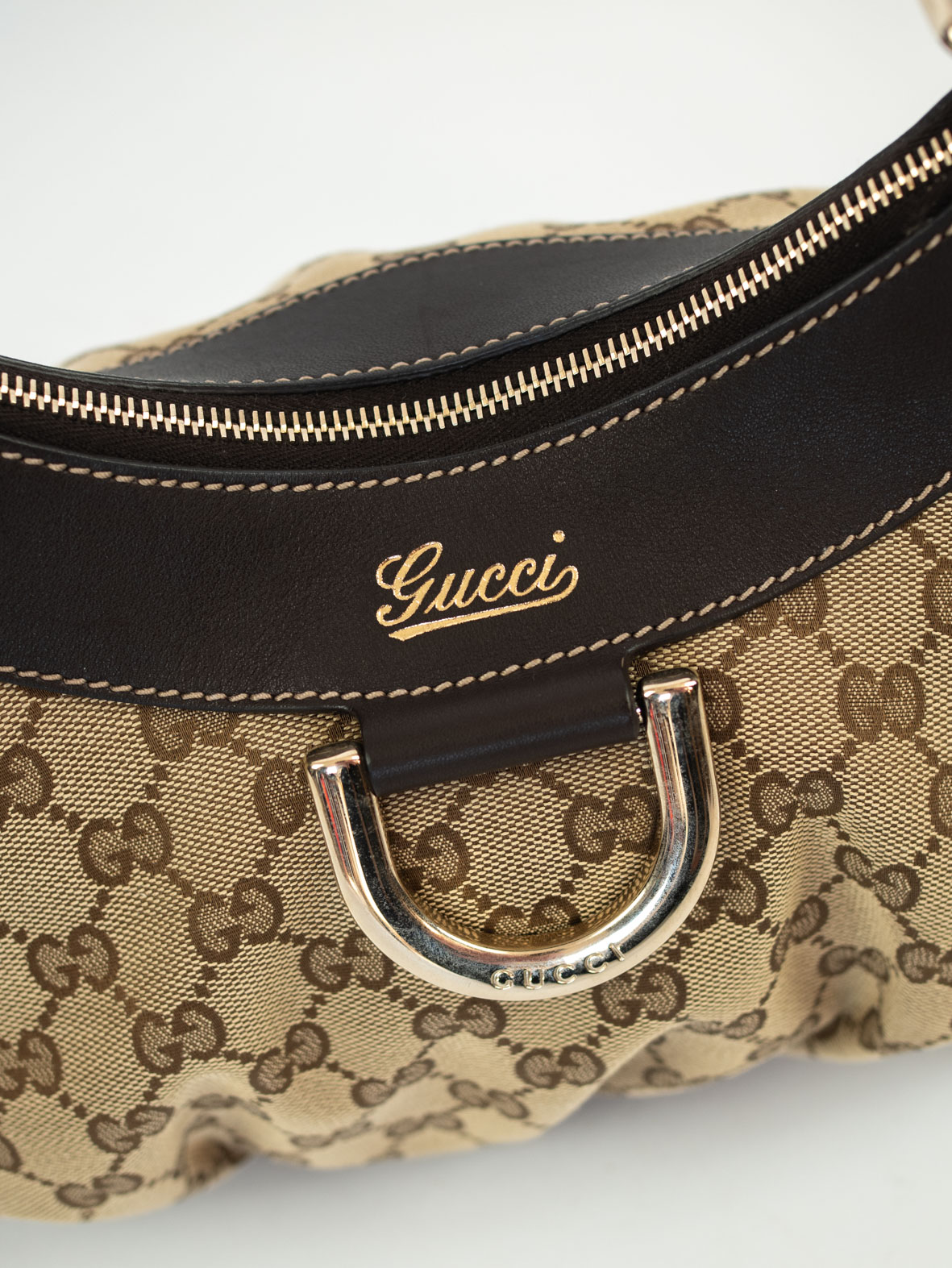 Gucci Vintage GG Monogram D-Ring Shoulder Bag - Image 7