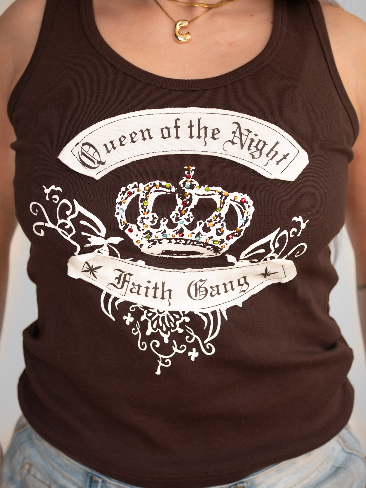 00s Queen of the Night Rhinestone Tank - M - Image 4