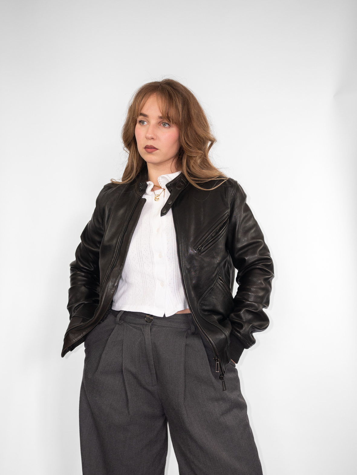 Midnight Rider Vintage Leather Jacket - M - Image 3