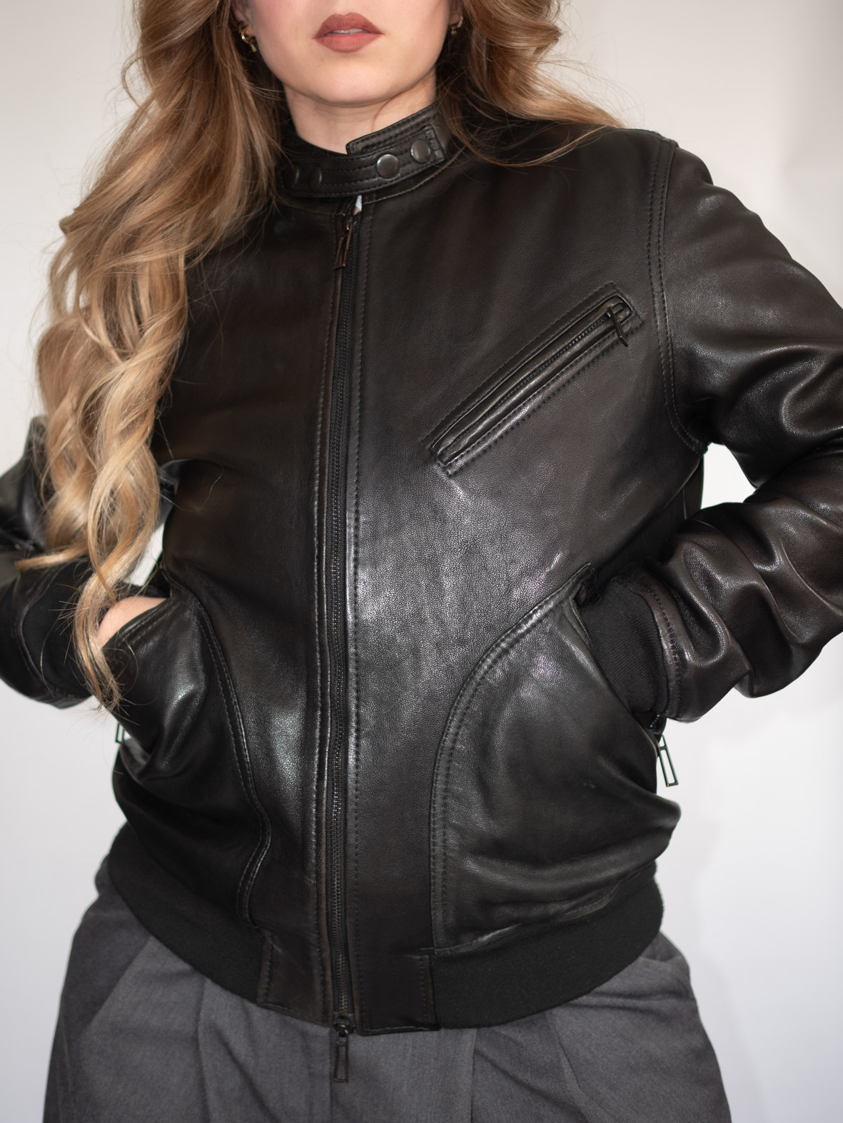 Midnight Rider Vintage Leather Jacket - M - Image 6
