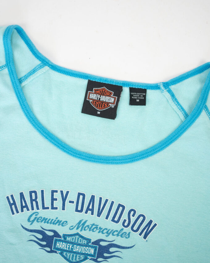 00s Harley Davidson Baby Tee – Aqua - M