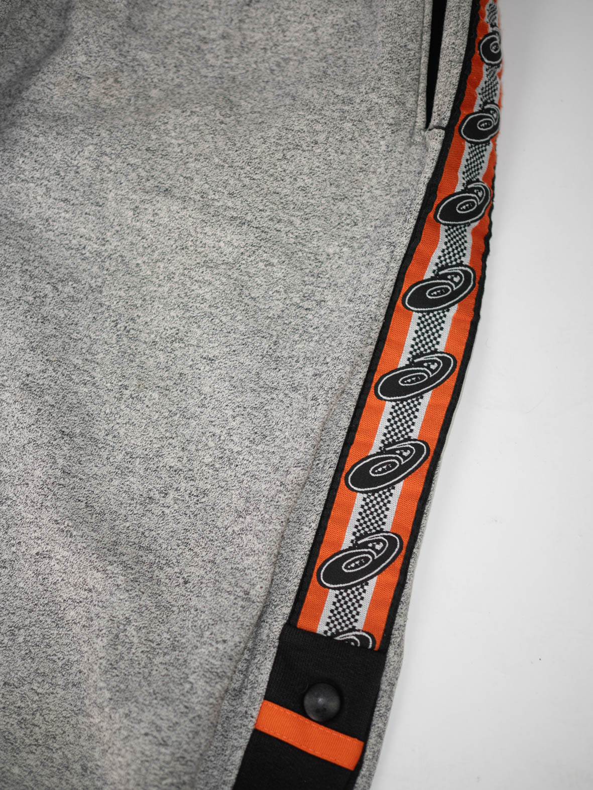 Oversized Vintage Asics Track Set – Grey & Orange - M - Image 9