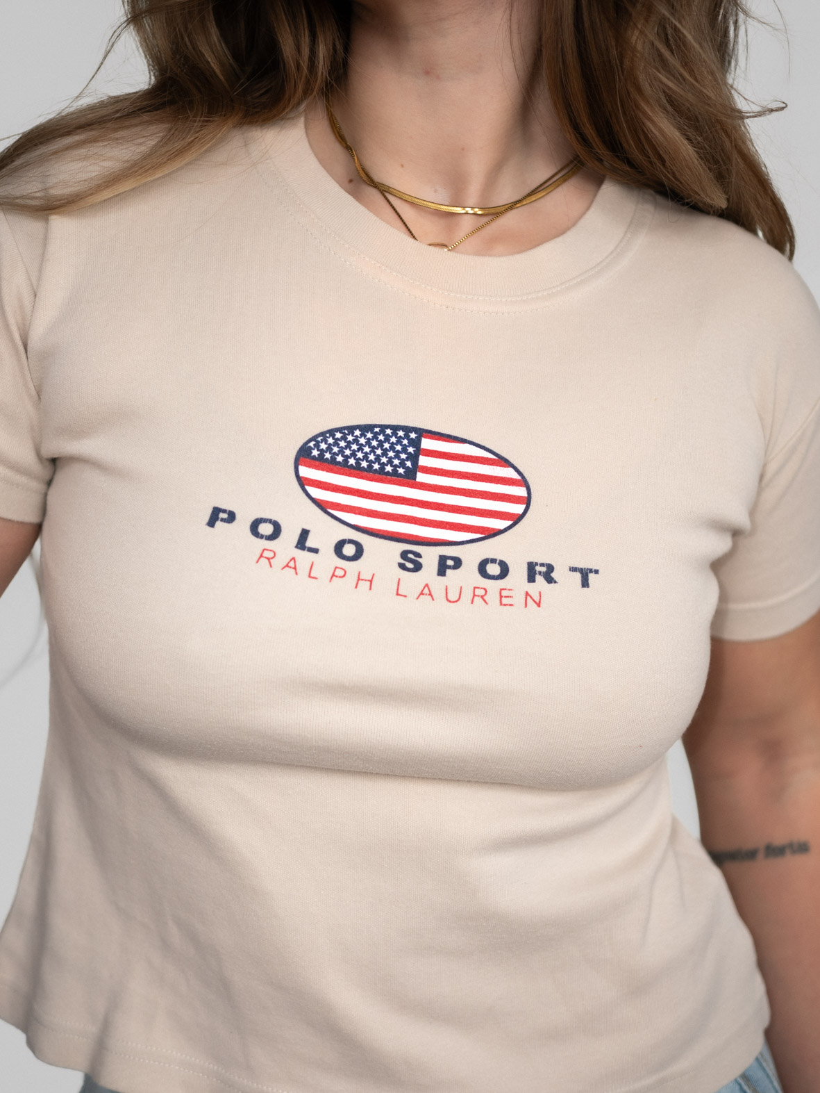 Polo Sport Beige Cotton 00s Baby Tee - M - Image 2