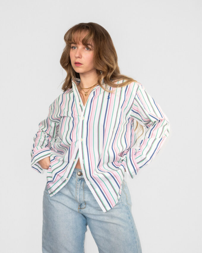 Polo Ralph Lauren White Multi-Stripe Shirt - M