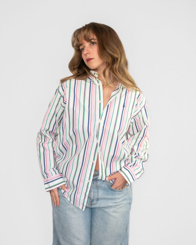 Polo Ralph Lauren White Multi-Stripe Shirt - M