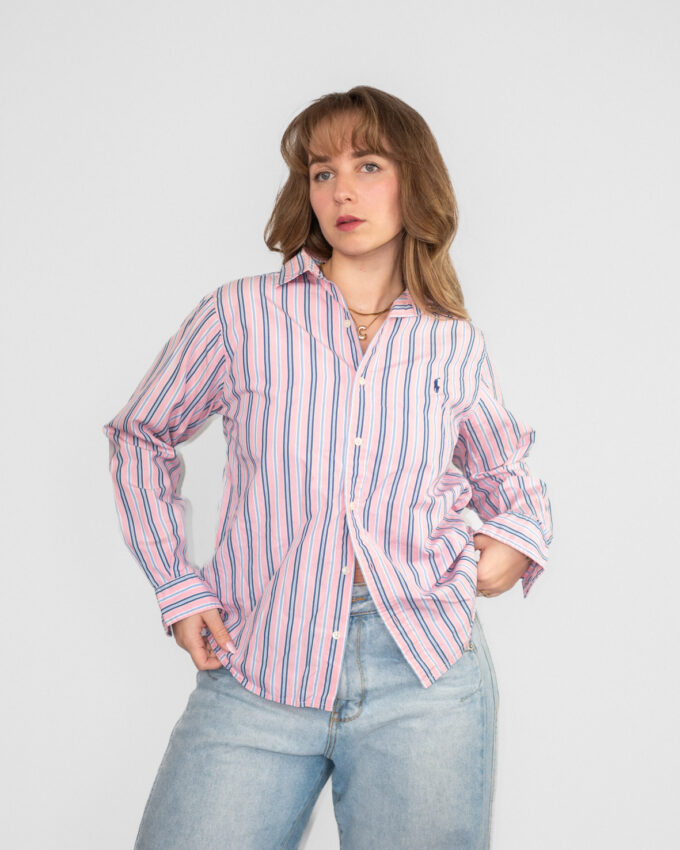 Polo Ralph Lauren Pink & Blue Striped Shirt - S