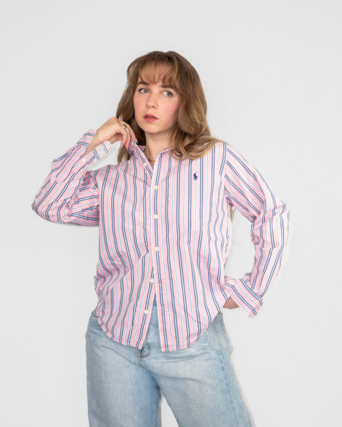 Polo Ralph Lauren Pink & Blue Striped Shirt - S