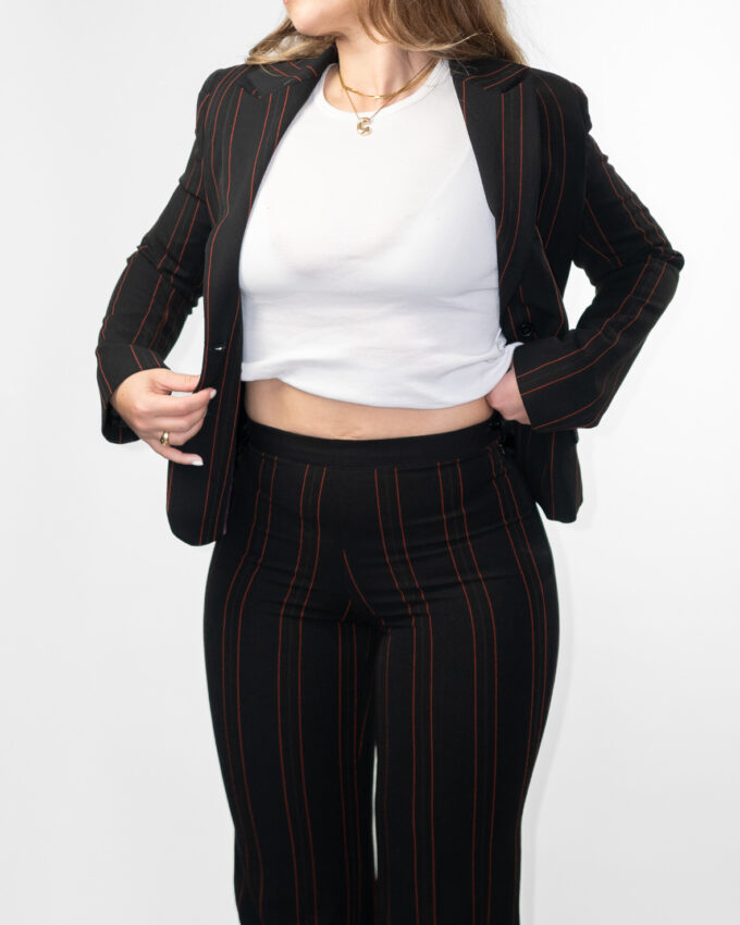 Vintage Italian Pinstripe Two-Piece Set – Tailored Fit - 36/38