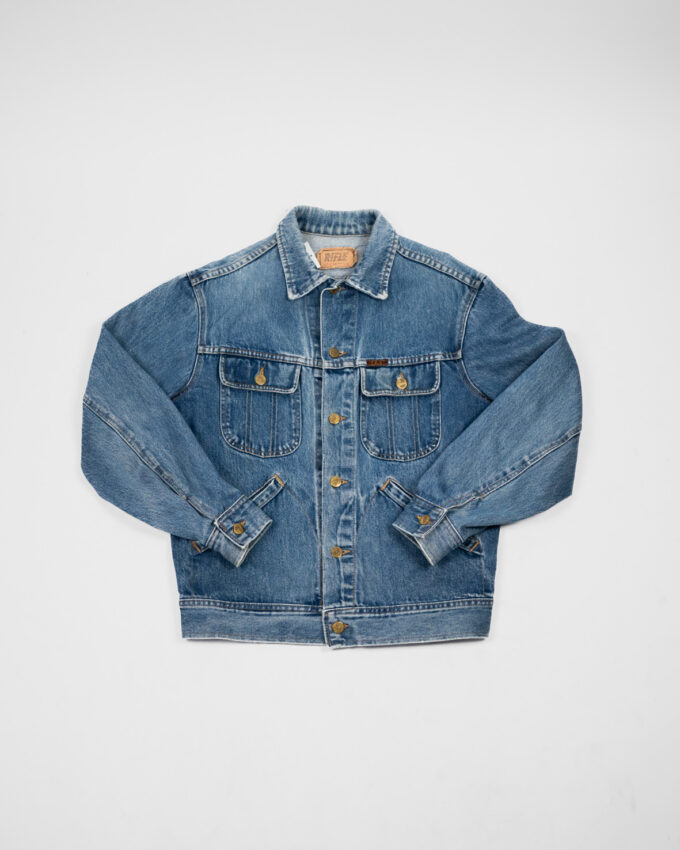 Vintage Rifle Denim Jacket – Boxy Oversized Fit - M