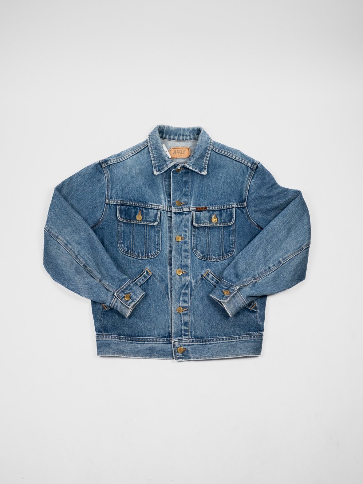 Vintage Rifle Denim Jacket – Boxy Oversized Fit - M