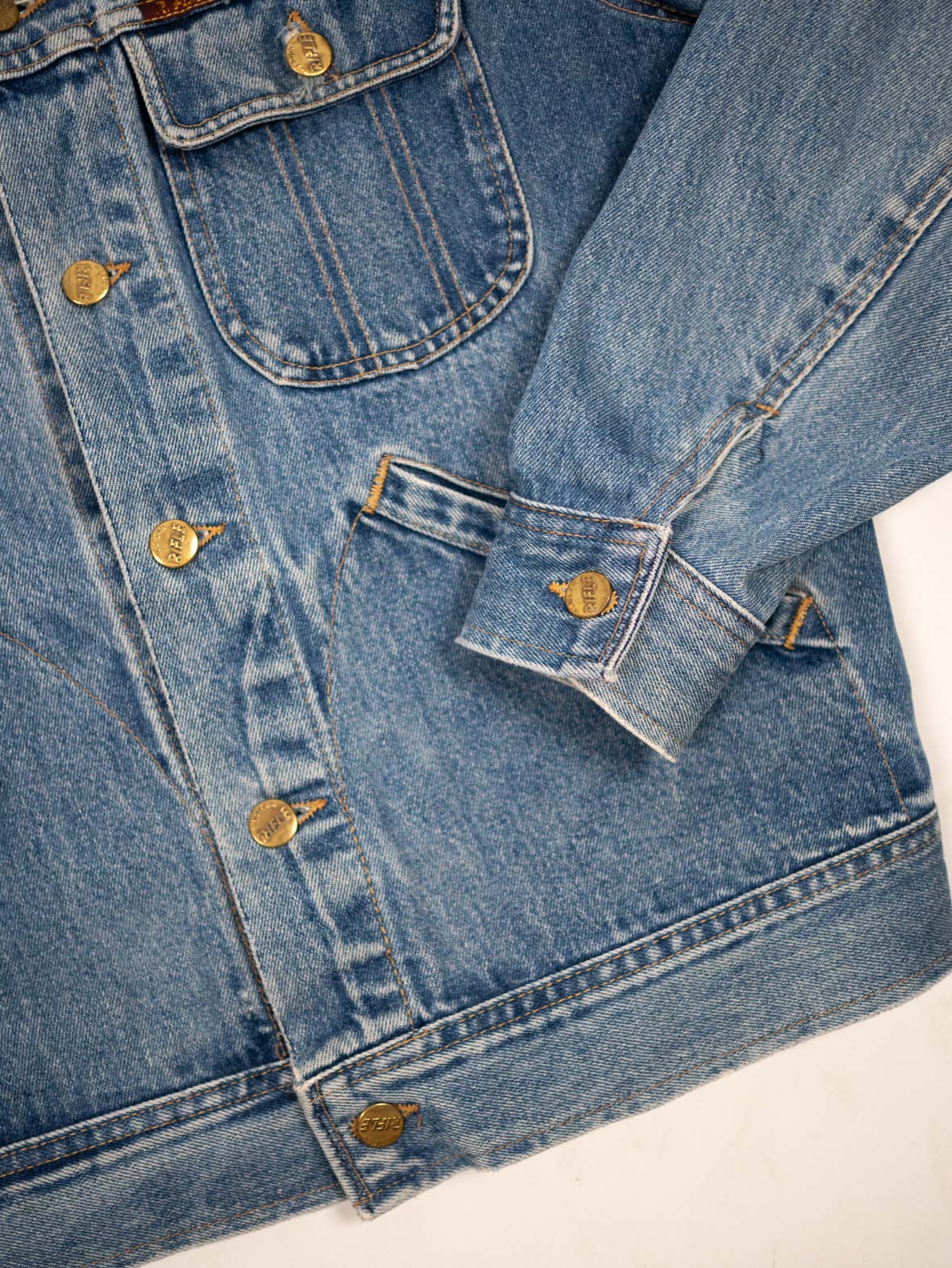 Vintage Rifle Denim Jacket – Boxy Oversized Fit - M - Image 3