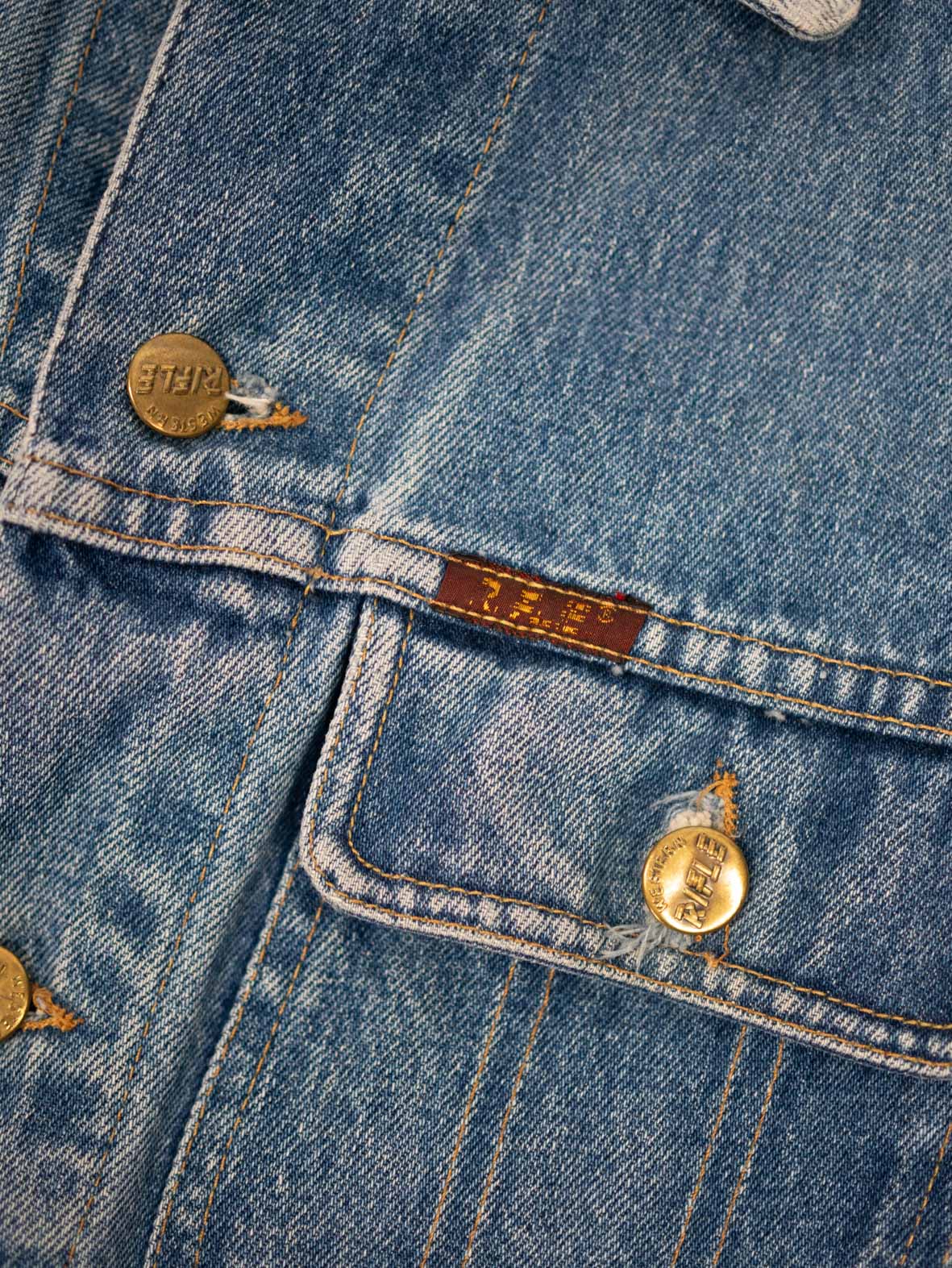 Vintage Rifle Denim Jacket – Boxy Oversized Fit - M - Image 5