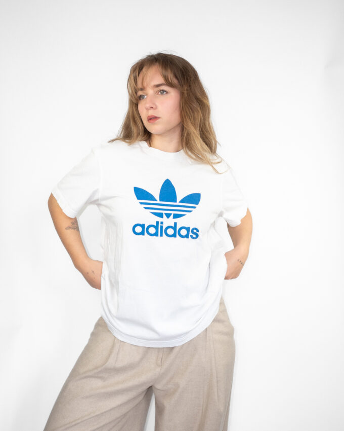 Adidas Vintage Cotton Tee – Big Logo  - L