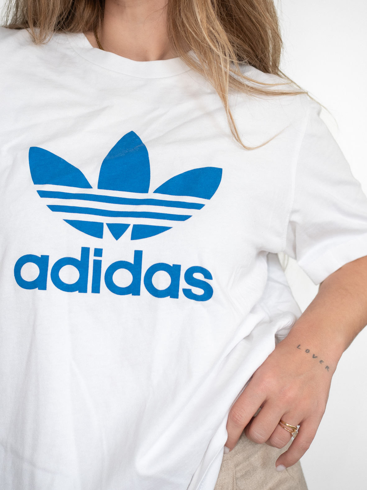 Adidas Vintage Cotton Tee – Big Logo - L - Image 2