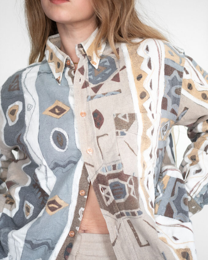 Vintage Pattern Shirt (Neutral Tones) - L
