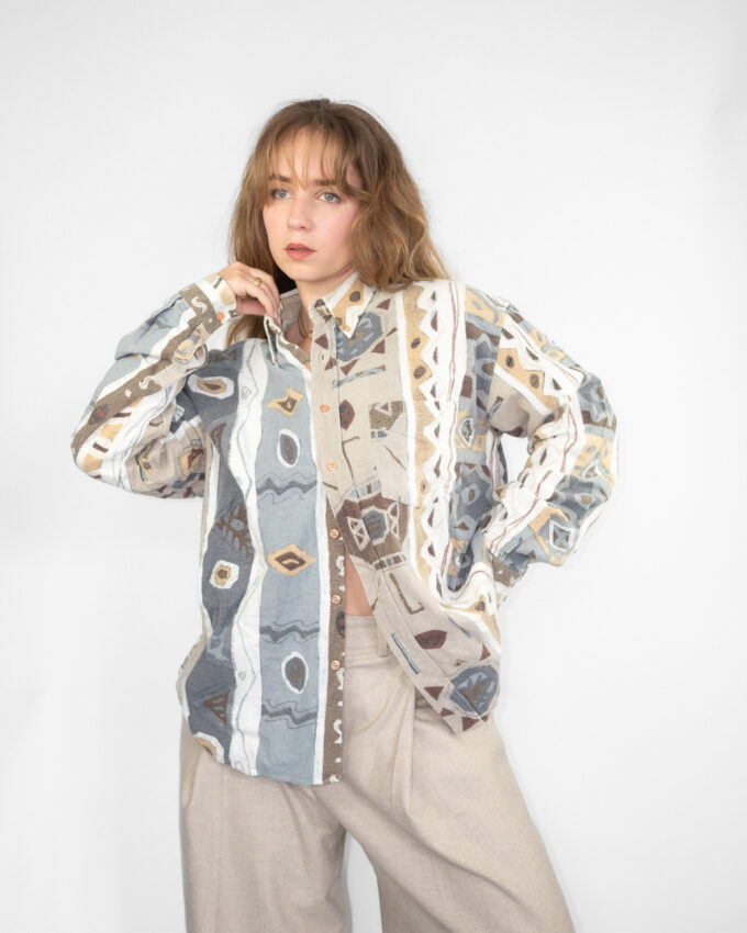 Vintage Pattern Shirt (Neutral Tones)  - L