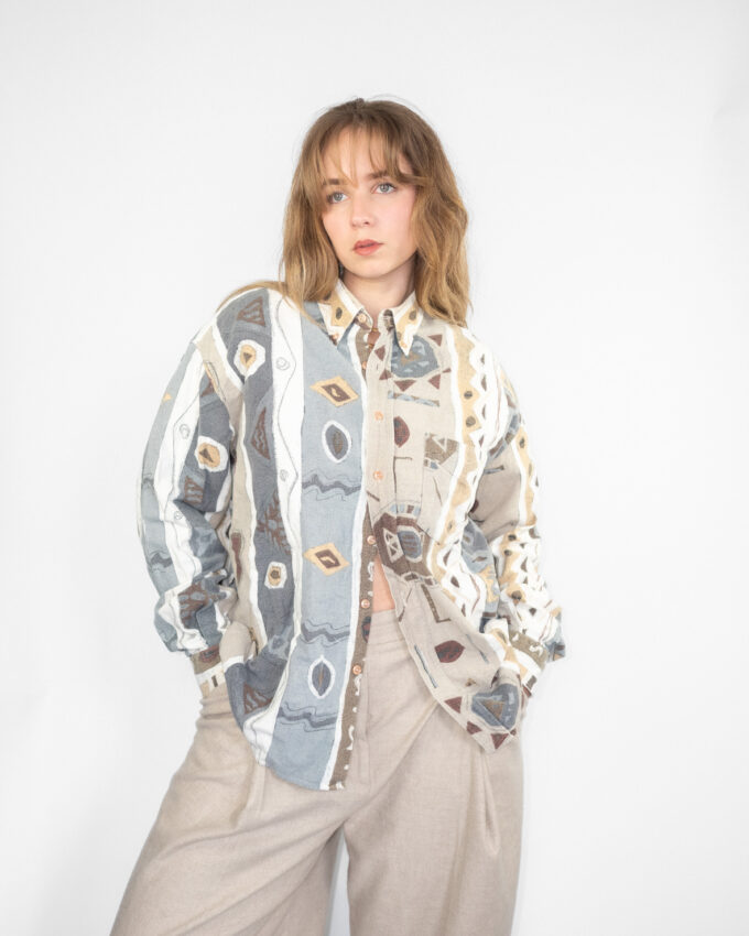 Vintage Pattern Shirt (Neutral Tones) - L