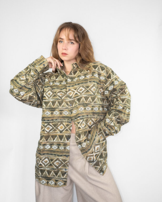 Vintage Pattern Shirt (Earth Tones) - L