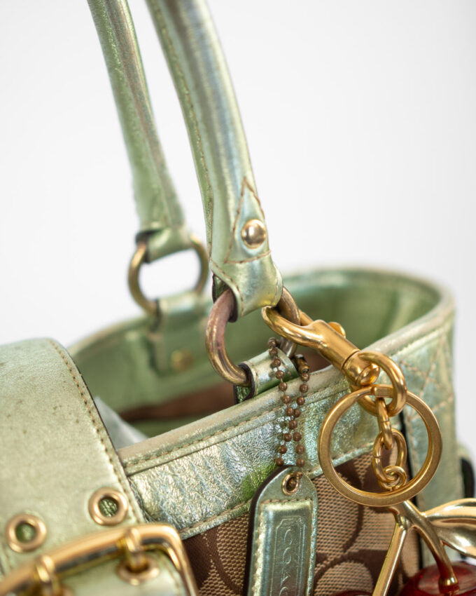 Vintage Coach Buckle Bag (Metallic Trim – Rare)