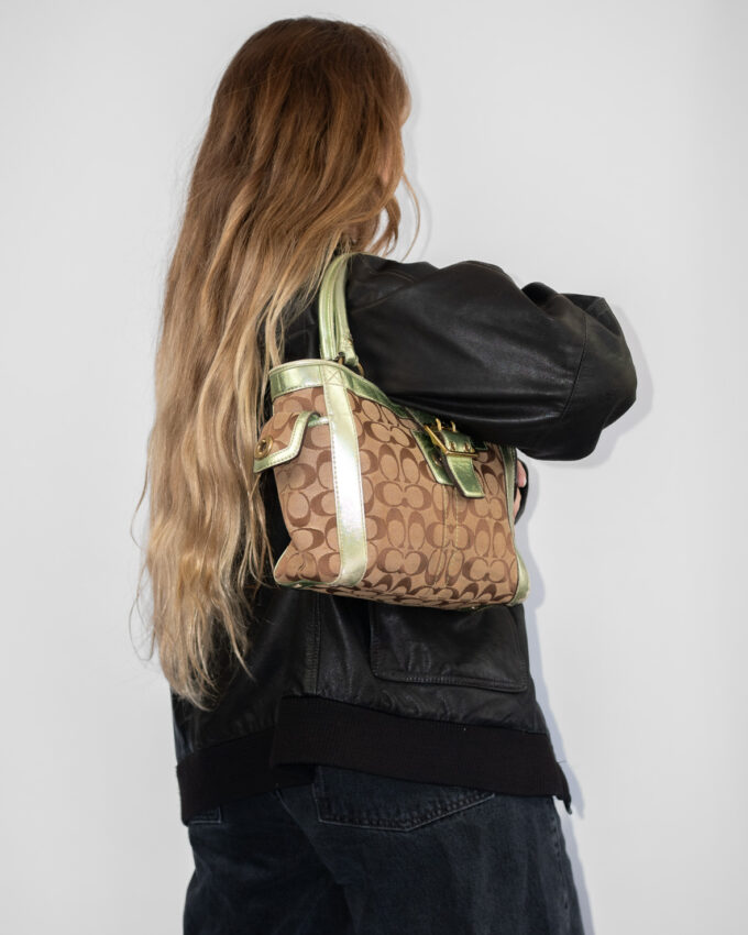 Vintage Coach Buckle Bag (Metallic Trim – Rare)