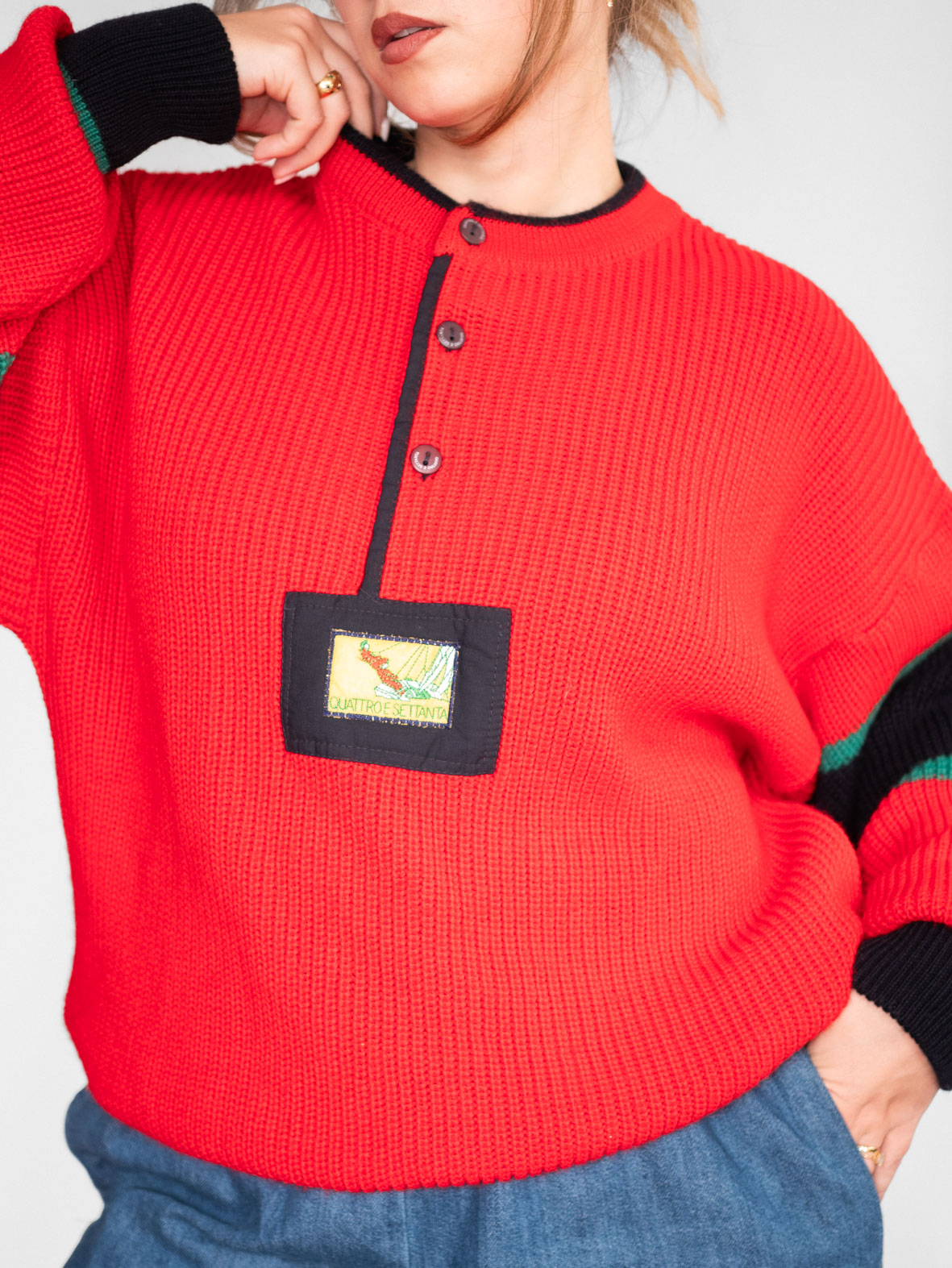 Quattro e Settanta Vintage Knit Sweater (Oversized) - L - Image 3