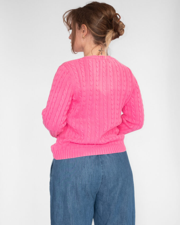 Polo Ralph Lauren Pink Cable Knit (100% Cotton) - S/M