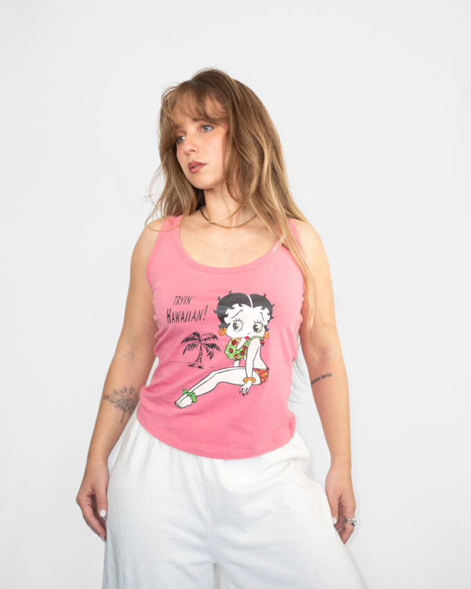 Playful Icon – 00s Betty Boop Sequin Tank - M