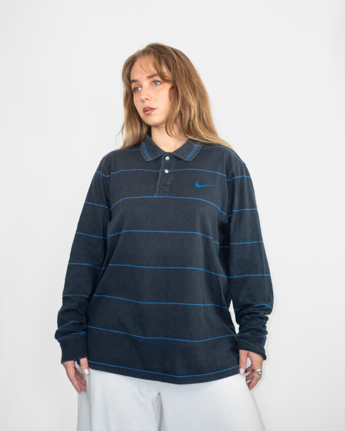 Clean Classic – Vintage Nike Striped Polo - M/L