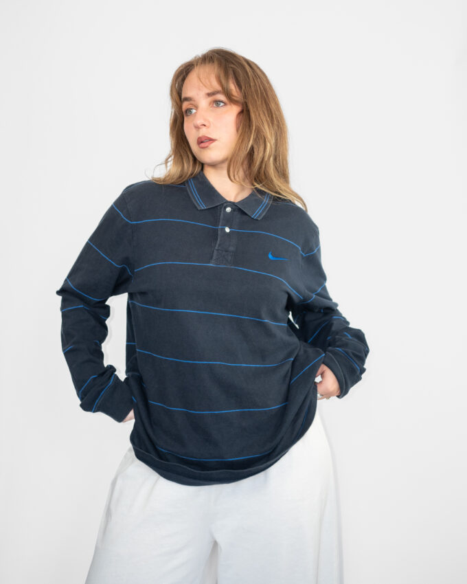 Clean Classic – Vintage Nike Striped Polo - M/L