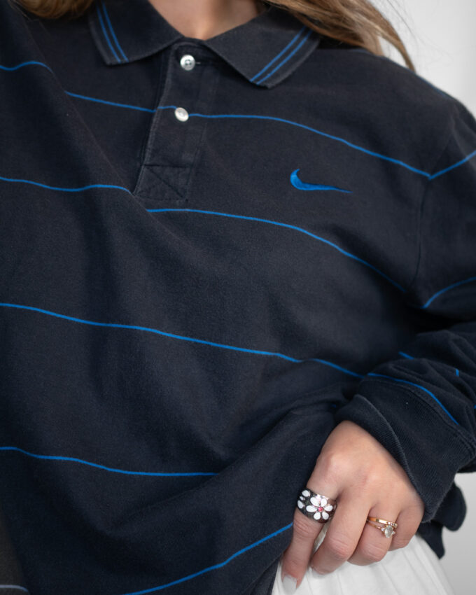 Clean Classic – Vintage Nike Striped Polo - M/L
