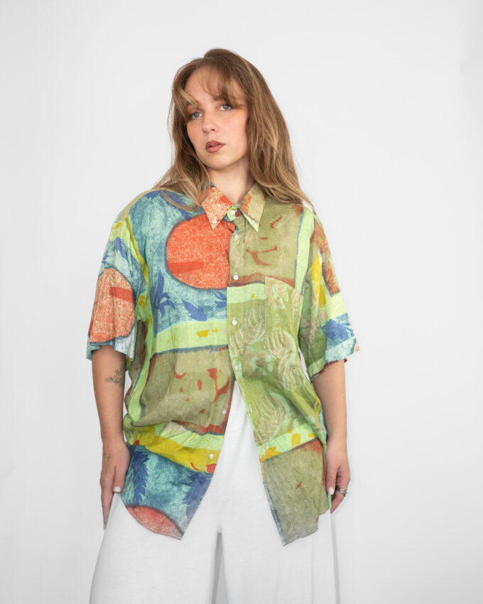 Abstract Flow – 90s Viscose Shirt - L