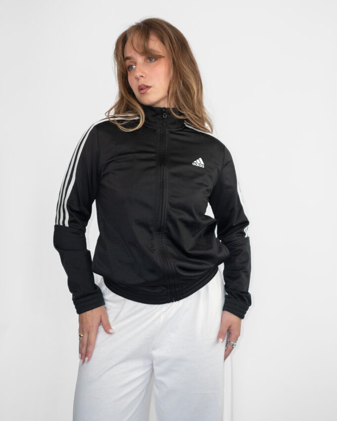 Clean Fit – Adidas Black Track Jacket - S