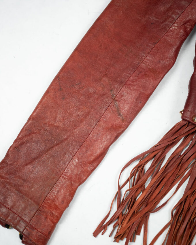 Vintage Rusty Leather Fringe Jacket – Made in Italy - XS