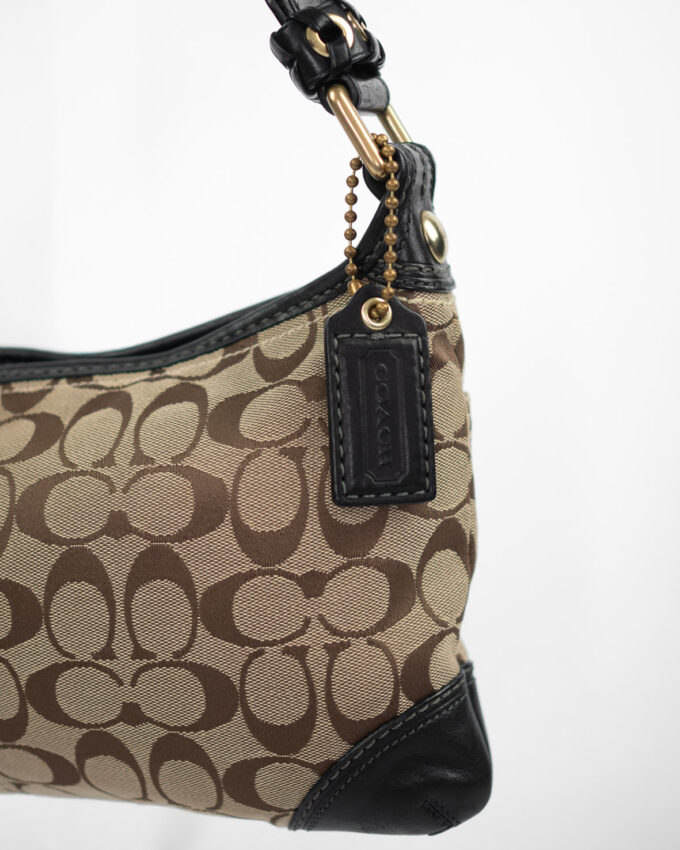 Vintage Coach Signature Shoulder Bag – Black