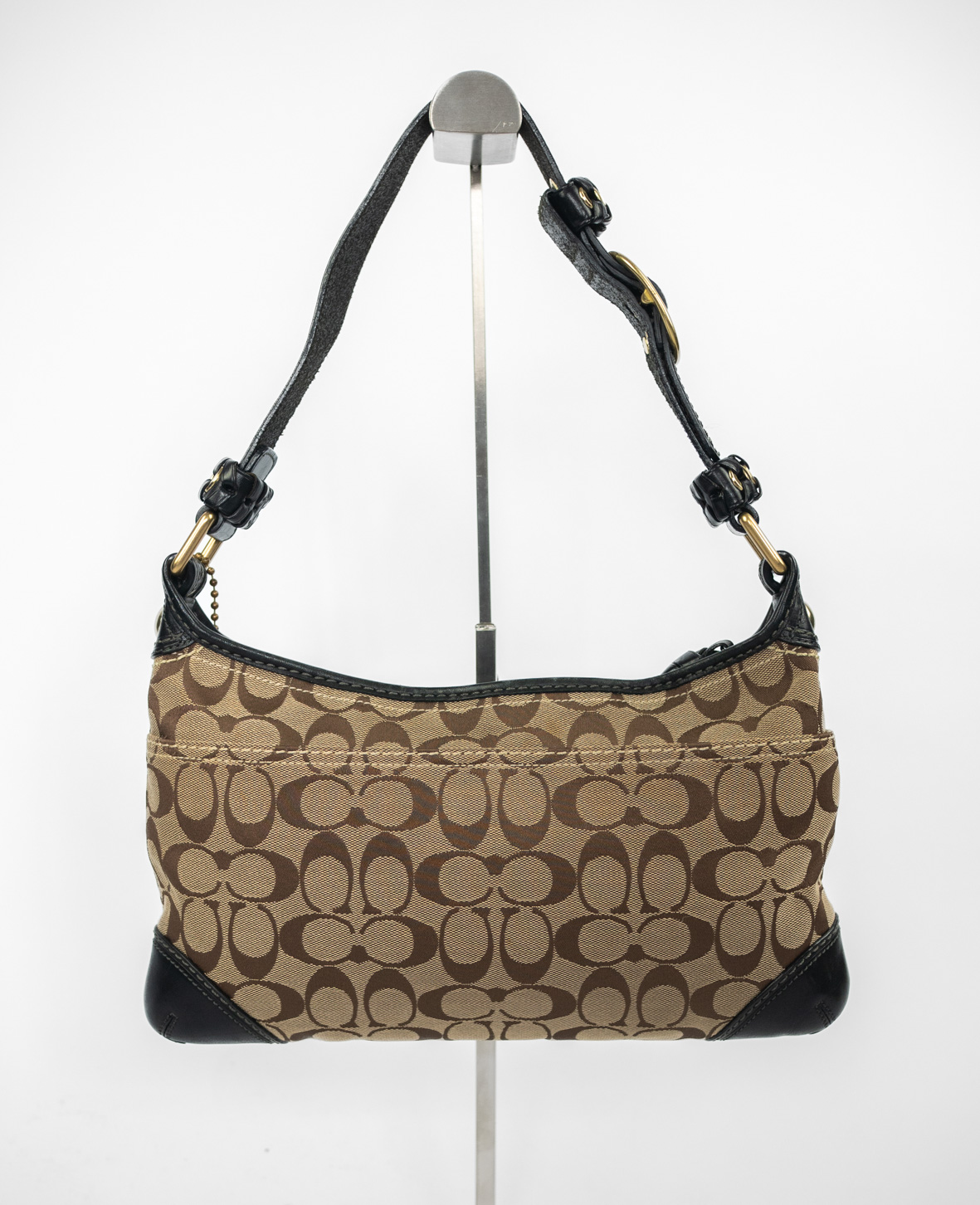 Vintage Coach Signature Shoulder Bag – Black - Image 13