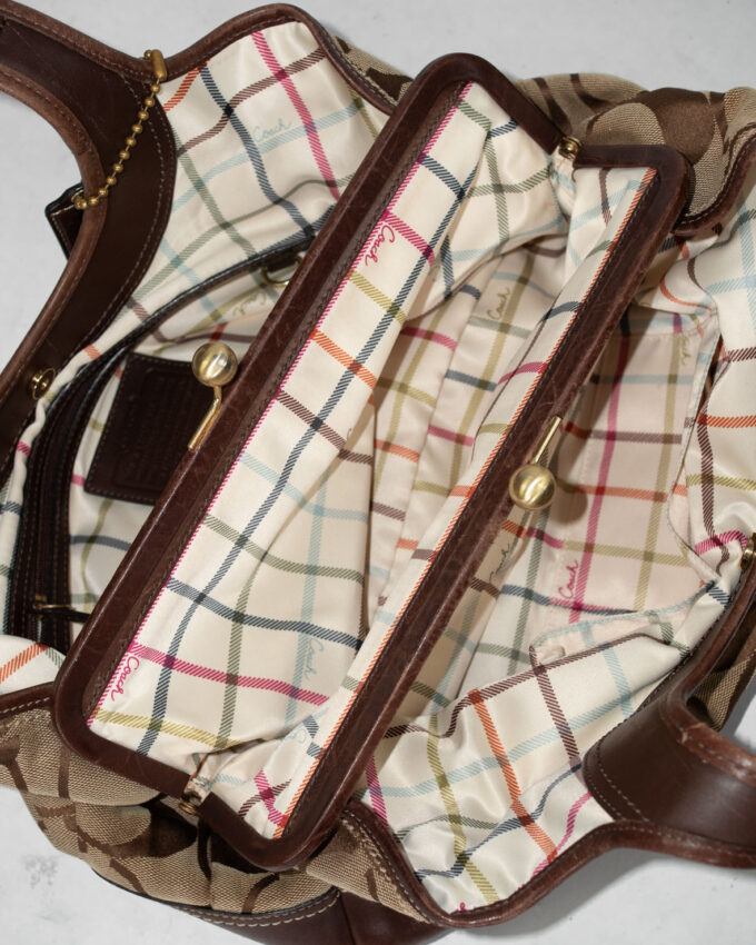 Vintage Monogram Kisslock Shoulder Bag – Brown Signature