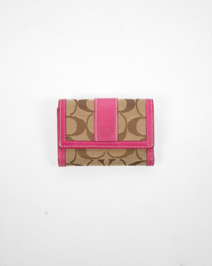 Vintage Signature Mini Wallet – Pink Detail