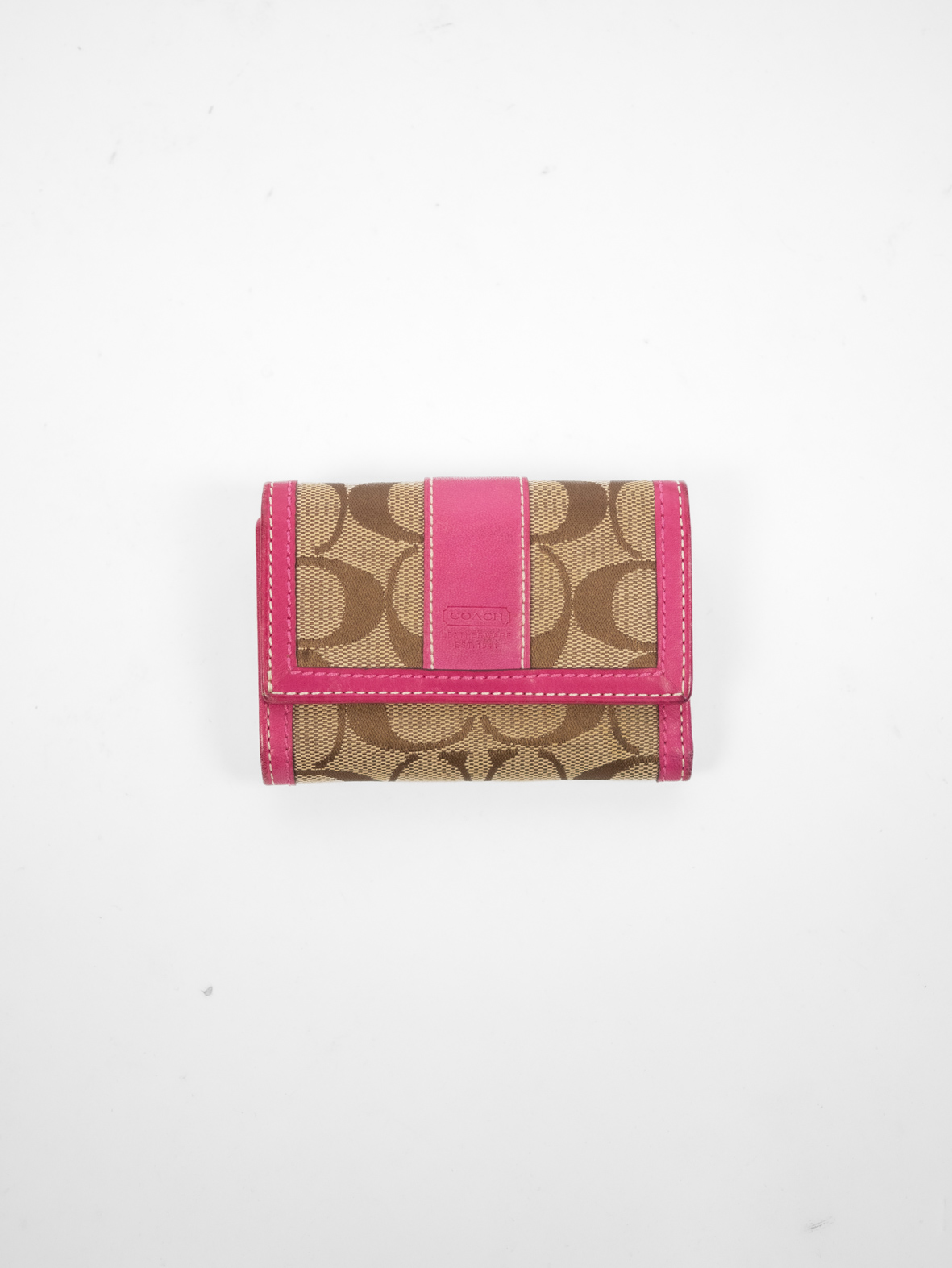 Vintage Signature Mini Wallet – Pink Detail