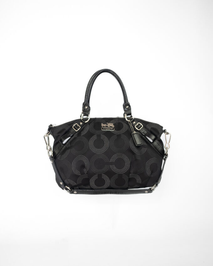 Vintage Black Monogram Two Way Coach Bag