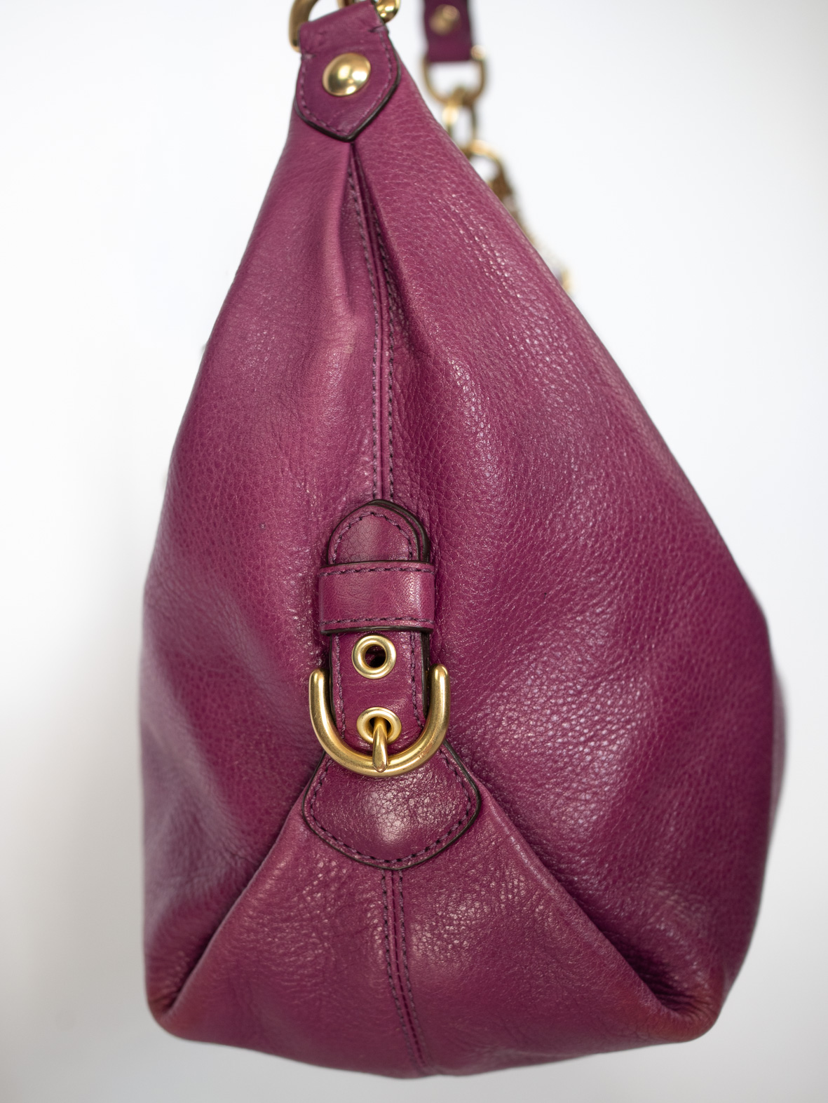 Vintage Full Leather Coach Purse – Berry Purple - Image 5