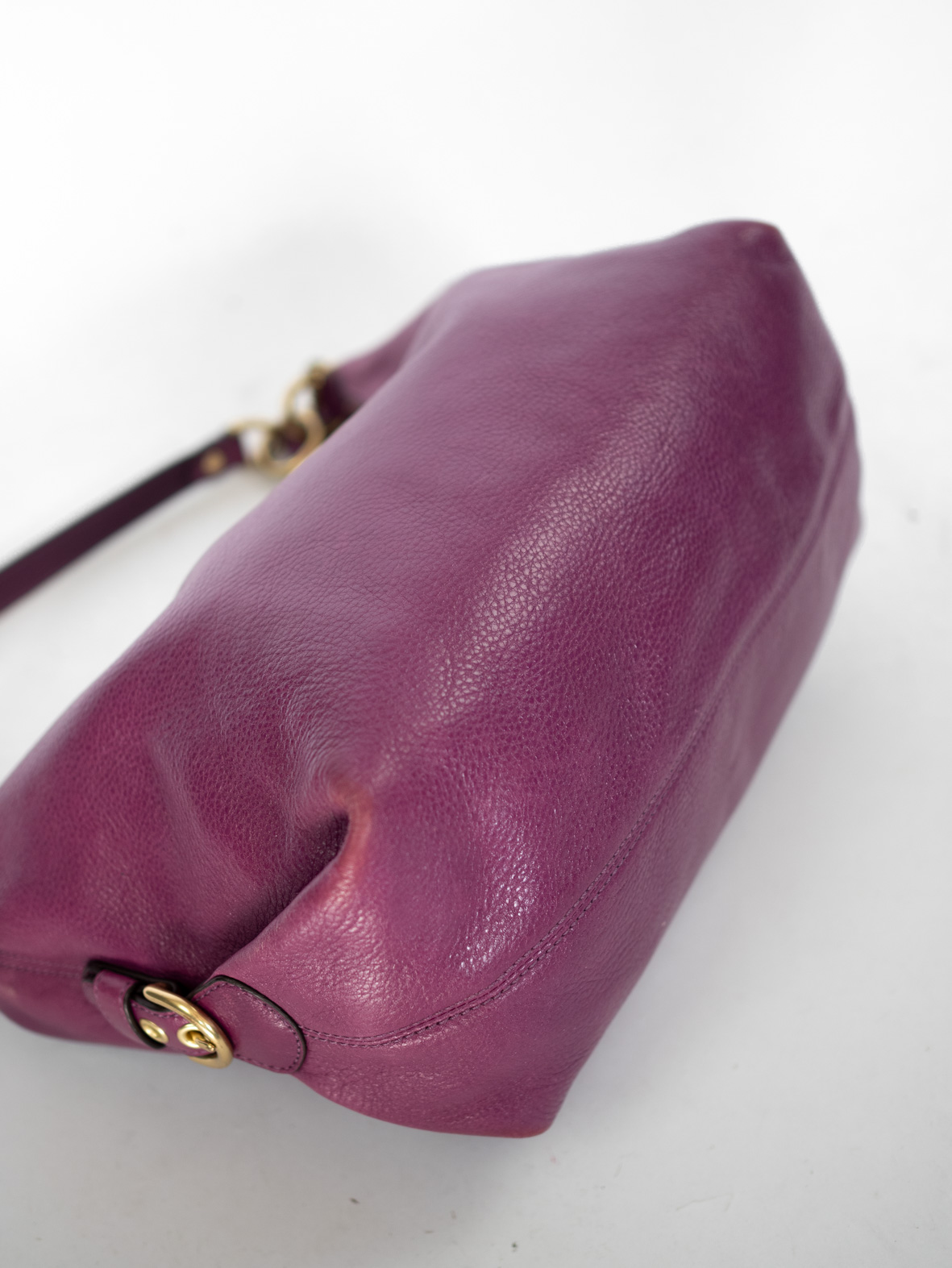 Vintage Full Leather Coach Purse – Berry Purple - Image 6