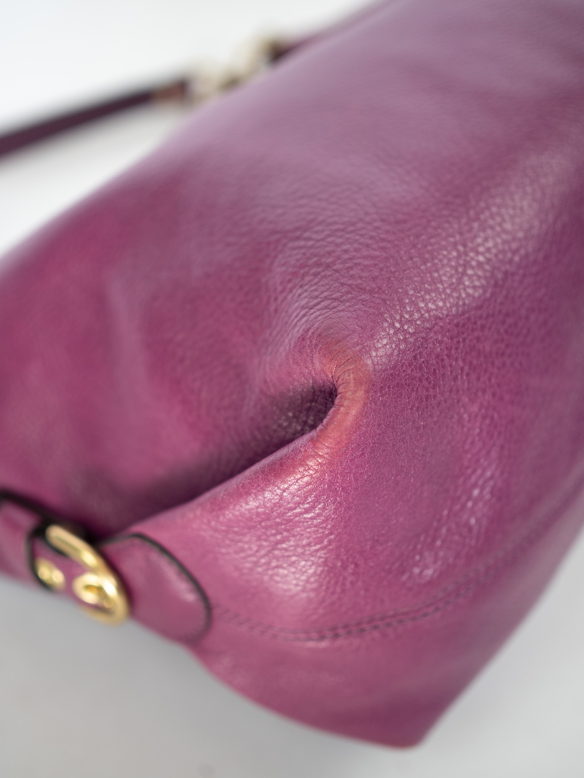 Vintage Full Leather Coach Purse – Berry Purple - Image 7