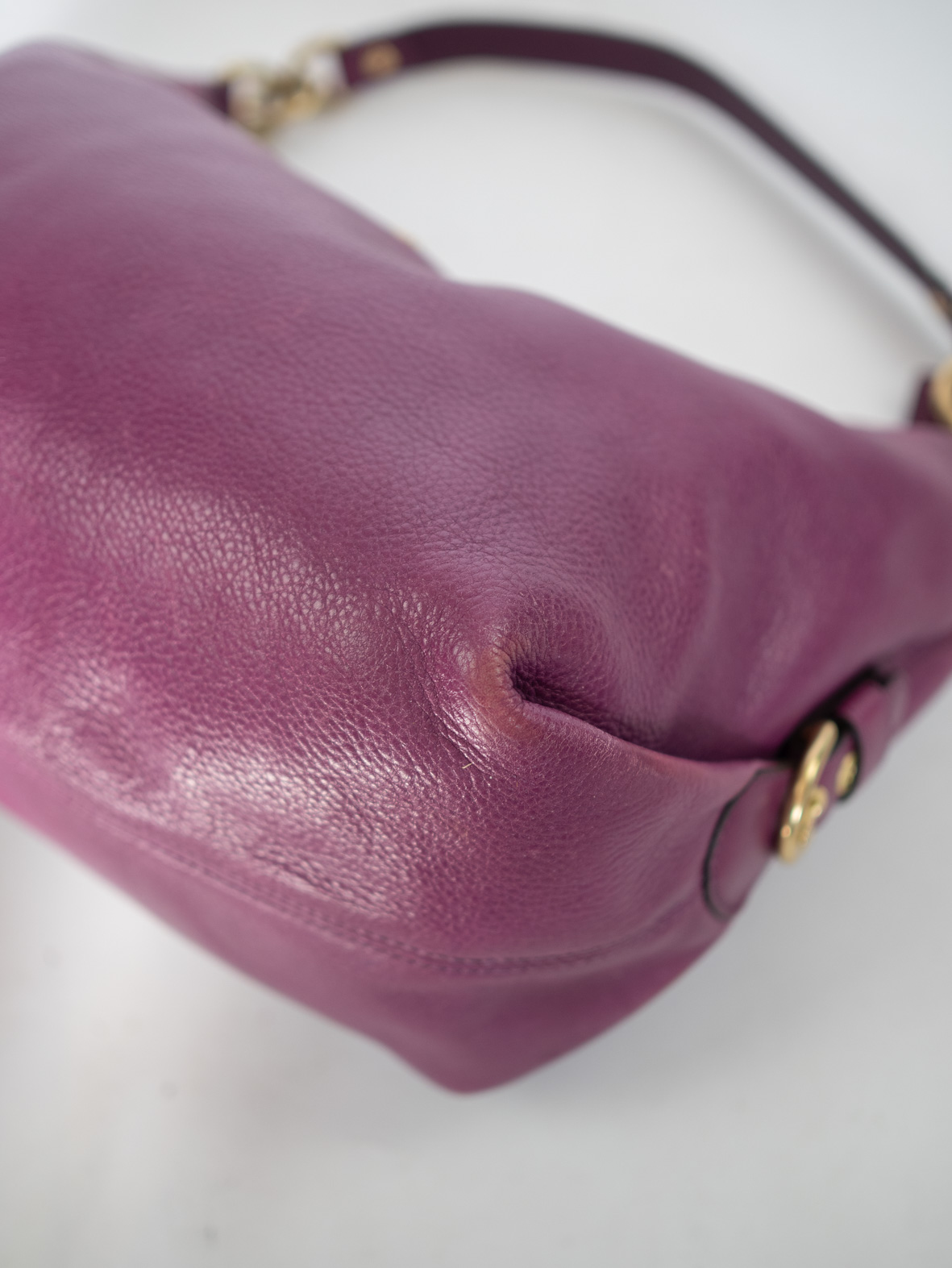 Vintage Full Leather Coach Purse – Berry Purple - Image 8