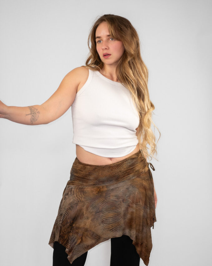 Earthy Asymmetrical Vintage Skirt – S-M