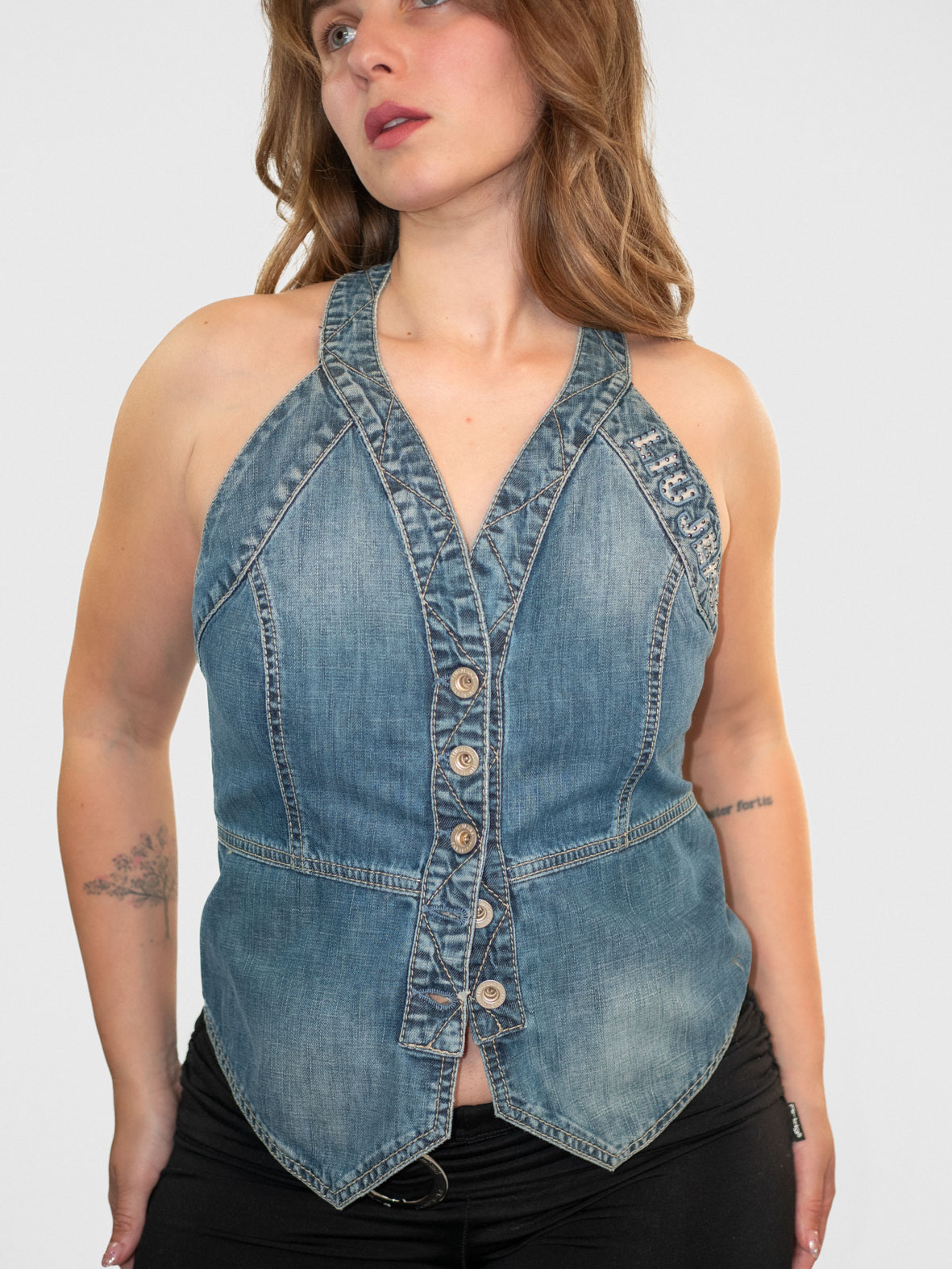 00s Denim Halter Top – S/M - Image 4
