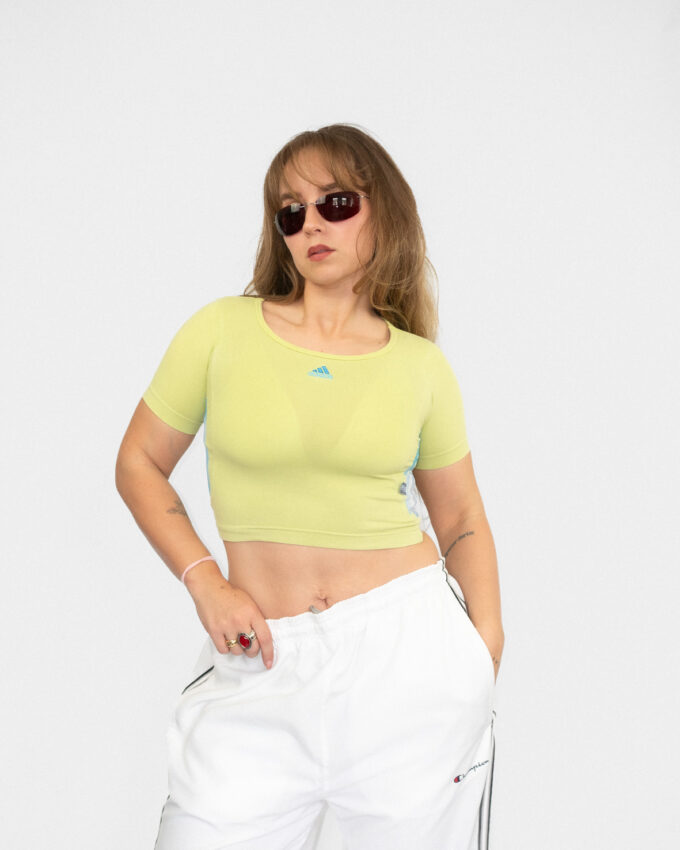 Vintage Adidas Lime Baby Tee - XS