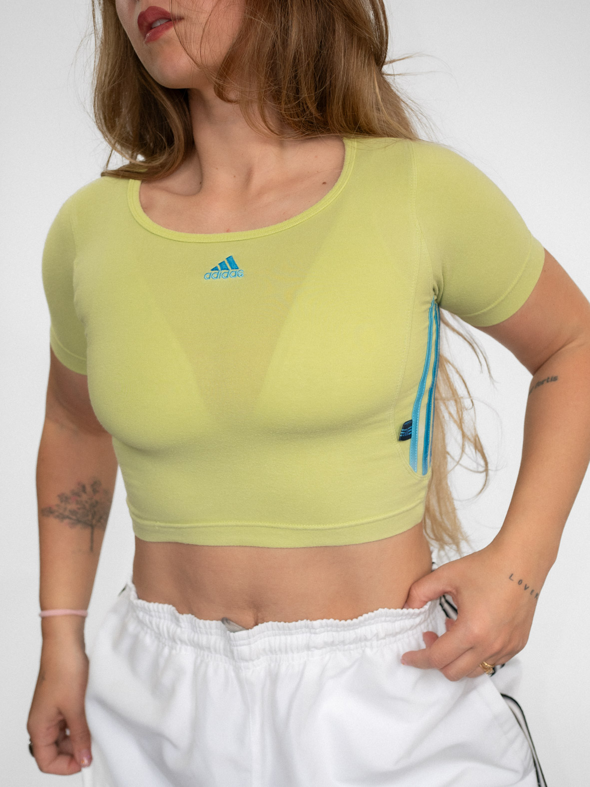 Vintage Adidas Lime Baby Tee - XS - Image 2